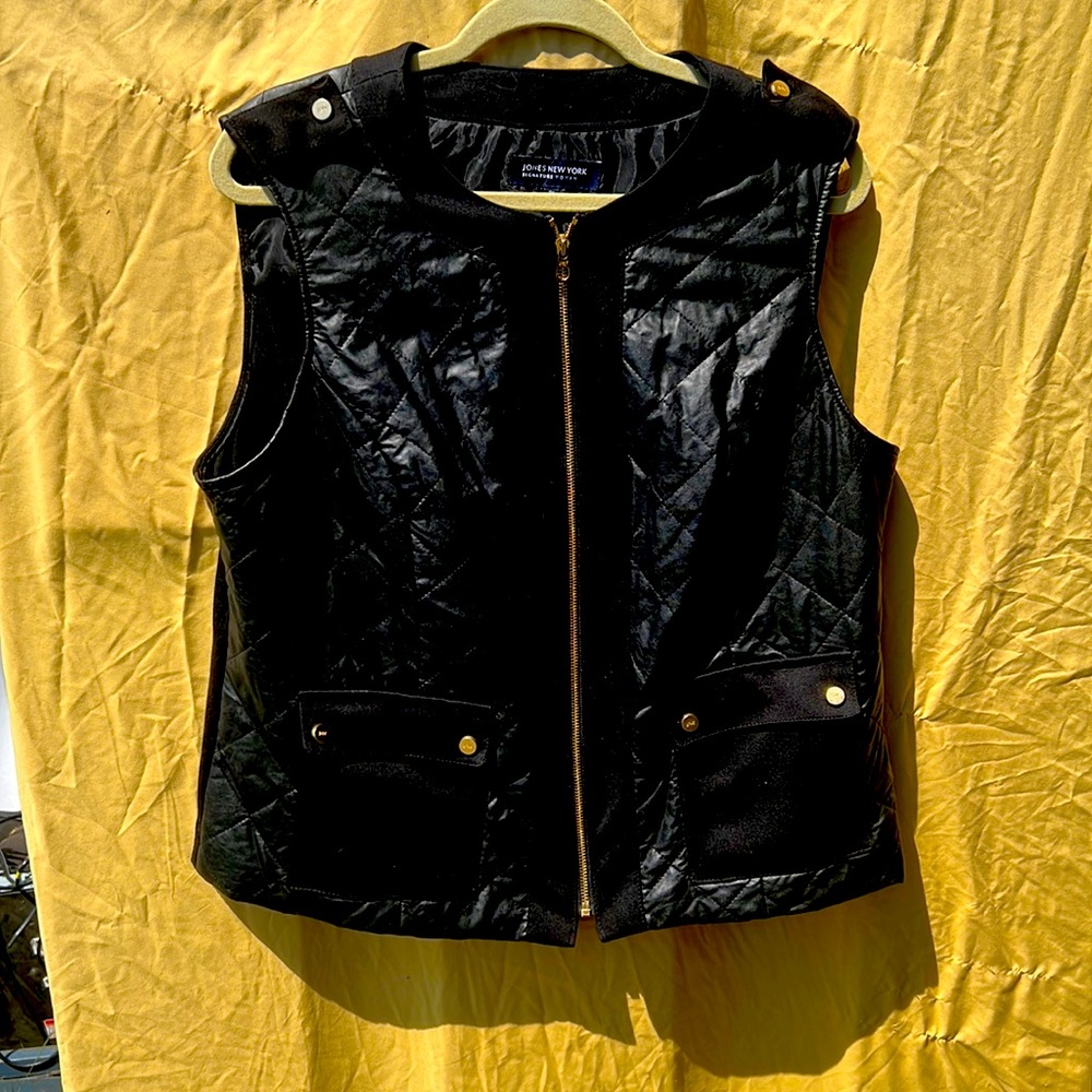 Jones New York leather look vest